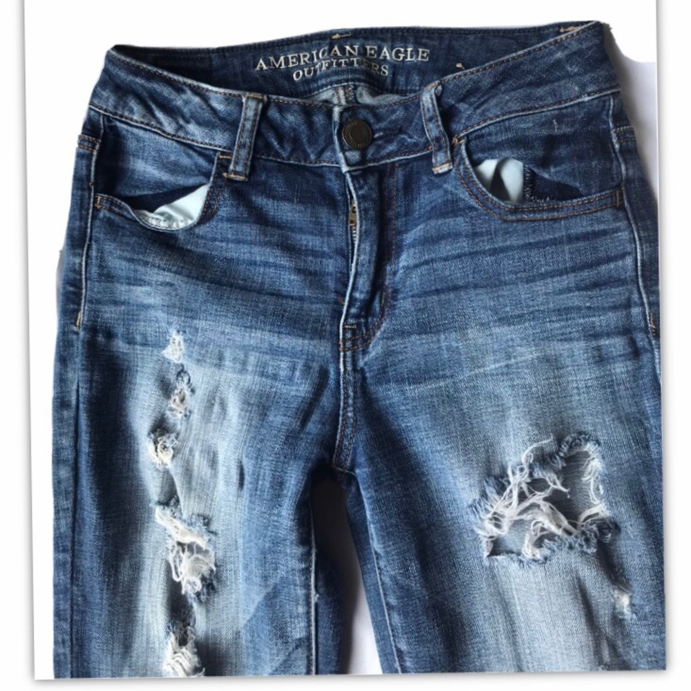 Hi-Rise jeggins, ripped